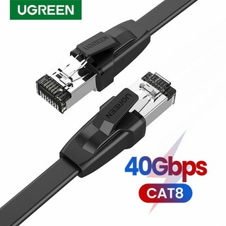 UGREEN (Cat8, Flat) U/FTP Ethernet Cable Pure Copper 30AWG Flat Network Cable High Speed for Laptop PC Router Lan Patch