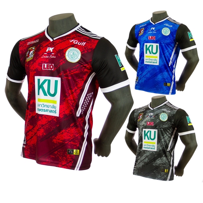เสื้อกีฬาพิมพ์ลาย คอวี Kasetsart universityเนื้อผ้า Micro Polyester 100%