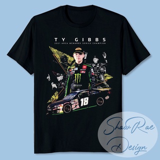 คอตต้อนคอกลมเสื้อแข่งรถ NASCAR Team Ty Gibbs 2022 สําหรับแฟนซี คนรักรถแข่งS-5XL