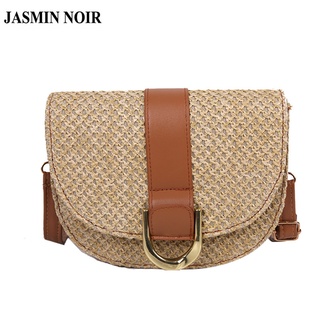 Jasmin Noir กระเป๋าสะพายไหล่ สะพายข้าง หนัง PU ลายสาน เรียบง่าย สไตล์เรโทร สําหรับผู้หญิง