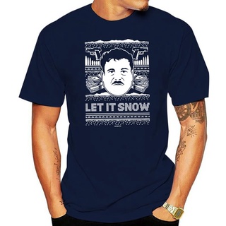 เสื้อยืด ผ้าฝ้าย พิมพ์ลาย El Chapo Let It Snow - Druglord Ugly Christmas สําหรับผู้ชายS-5XL