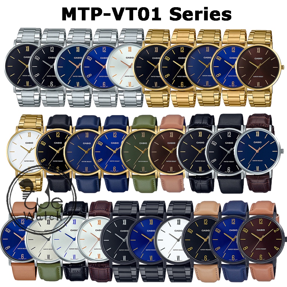 CASIO ของแท้ รุ่น MTP-VT01D MTP-VT01G MTP-VT01GL MTP-VT01L MTP-VT01B นาฬิกาผู้ชาย พร้อมกล่องและใบประกัน 1ปี MTPVT01
