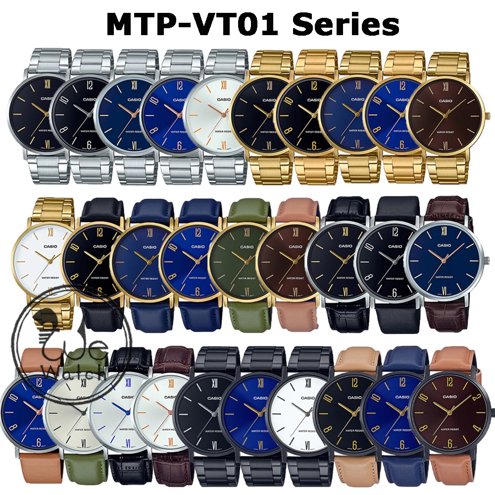 CASIO ของแท้ รุ่น MTP-VT01D MTP-VT01G MTP-VT01GL MTP-VT01L นาฬิกาผู้ชาย กล่องและใบประกัน 1ปี MTPVT01