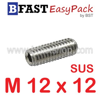 สกรูตัวหนอนสแตนเลส SUS M12 x 12 ถึง 50