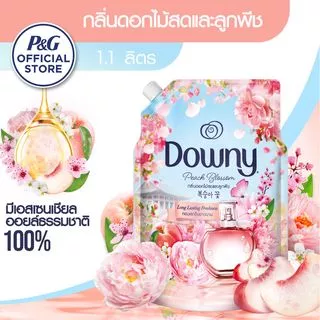 [ใหม่] Downy ดาวน์นี่ น้ำยาปรับผ้านุ่มสูตรเข้มข้น กลิ่นดอกไม้สดและลูกพีช 1.1ลิตร Downy Peach Blossom 1.1 L