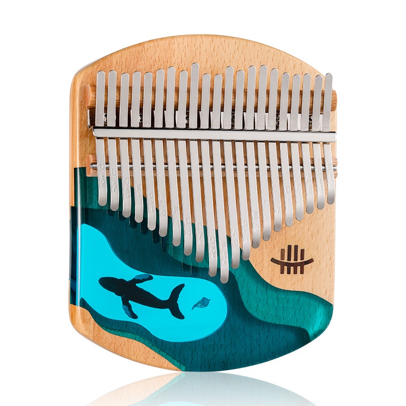 Hluru Kalimba 21 Key Instrument Thumb Piano Beech Solid Wood Plate ...