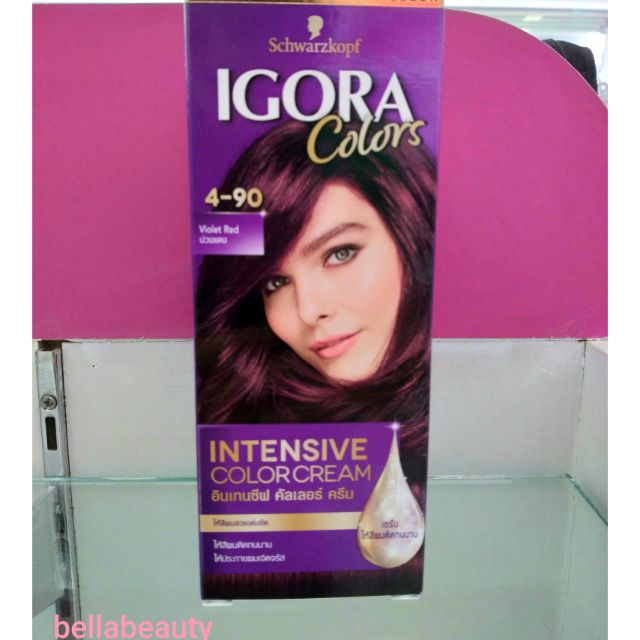 Schwarzkopf IGORA Intensive Color cream ครีมย้อมผม ชวาร์สคอฟ อิโกร่า  40มล. 4-90 สีม่วงแดง