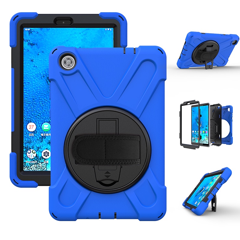Shockproof Case for Lenovo Tab M8 HD TB-8505X 8505F 8505N Rotary Stand Cover with Hand Shoulder Stra