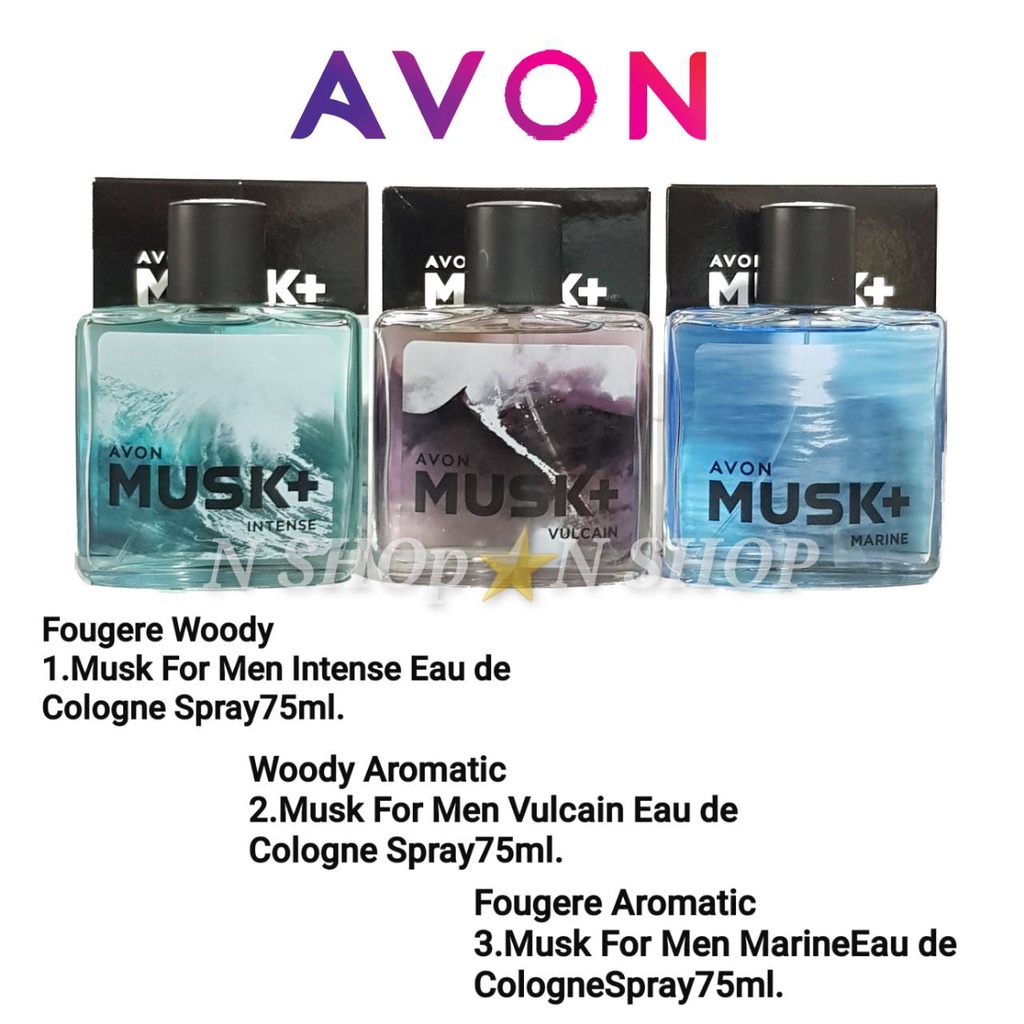 โฉมใหม่ น้ำหอมชาย มัสค์ เอวอน AVON MUSK EAU DE TOILETTE SPRAY 75ml