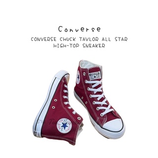 รองเท้า CONVERSE CHUCK TAYLOR ALL STAR HIGH-TOP SNEAKER 🌵🍄 สินค้าพร้อมกล่อง รองเท้าหุ้มข้อ รองเท้าสีแดง