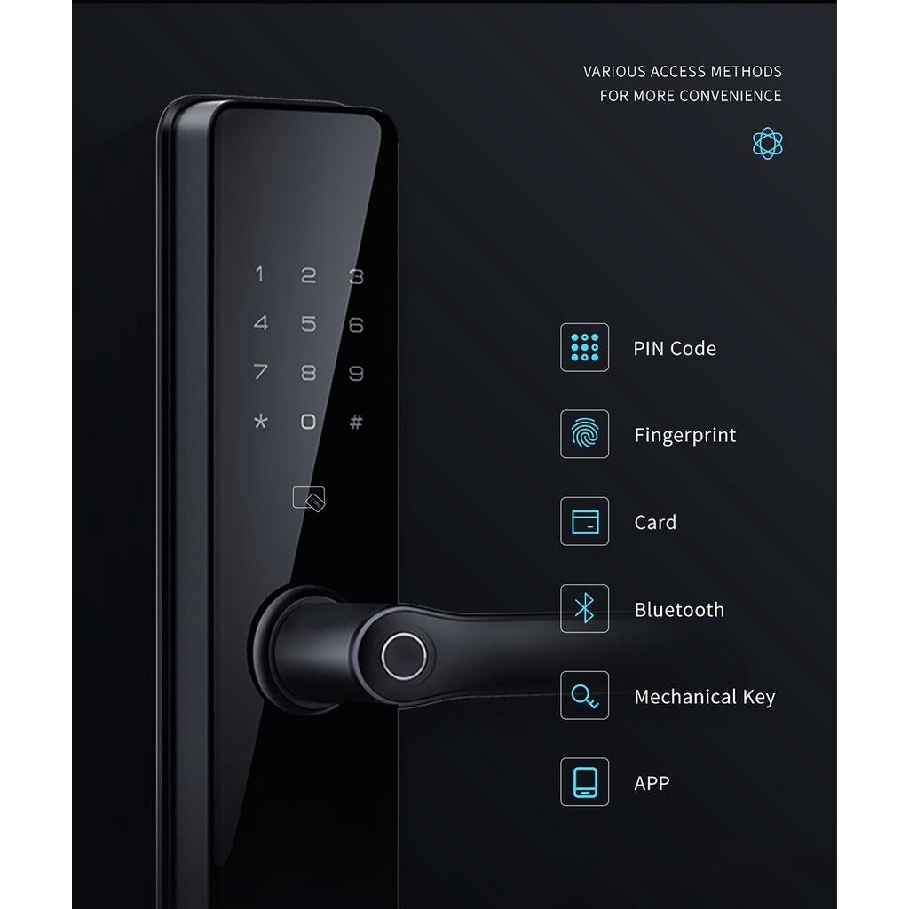 Kaadas S100-5 Smart Lever Door lock (Black)