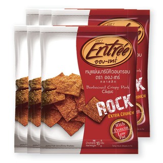 ออง-เทร่ หมูแผ่นบาร์บีคิวทอดกรอบ 16 กรัม x6+1 ชิ้น Aung-Thre Crispy BBQ Pork Jerky 16 grams x6 + 1 piece