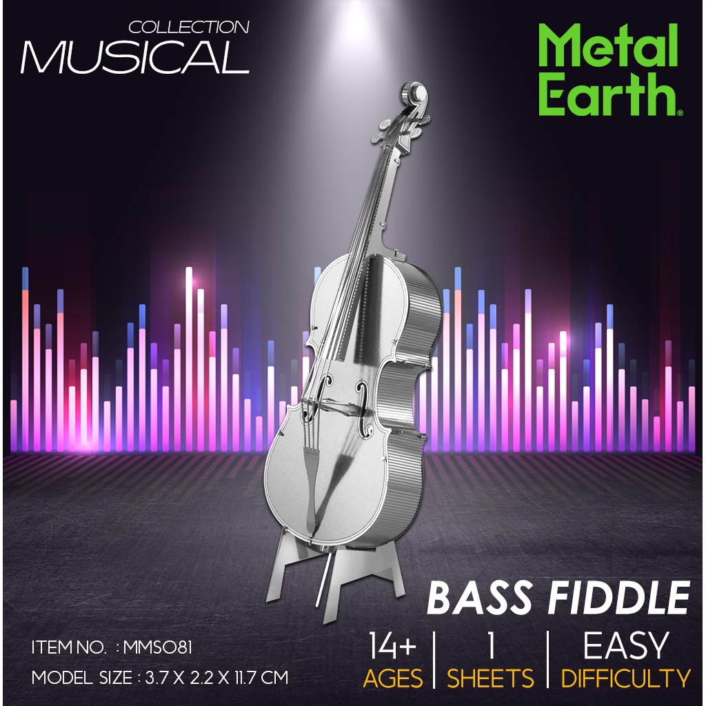 กลองชุด Bass Fiddle โมเดลโลหะ 3 มิติ MMS081 ของแท้ 100% สินค้าพร้อมส่ง