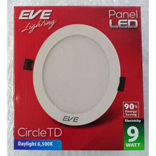 โคมดาวน์ไลท์ LED Panel 9W EVE กลม