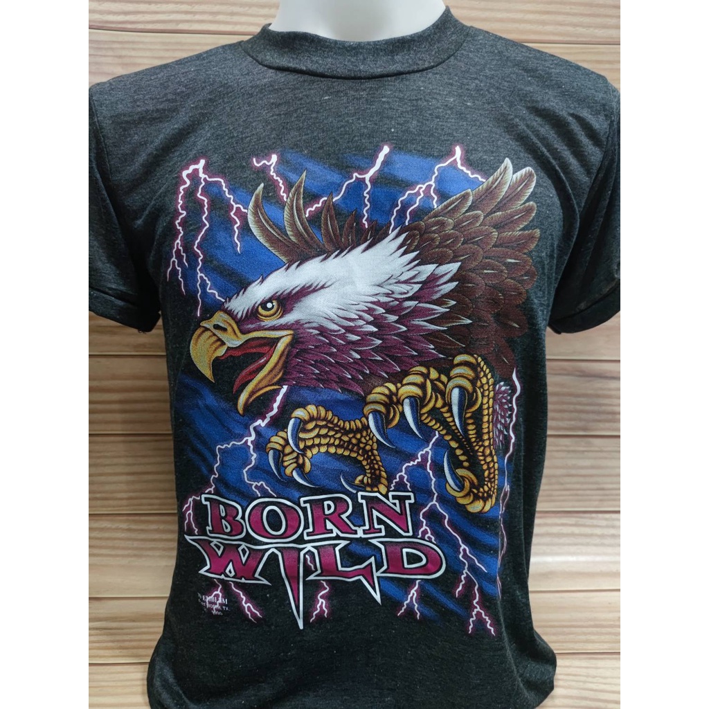 เสื้อฮาเลย์3d BORN WILD ผ้าทรายเทาดำบาง ใส่สบายสุดๆ