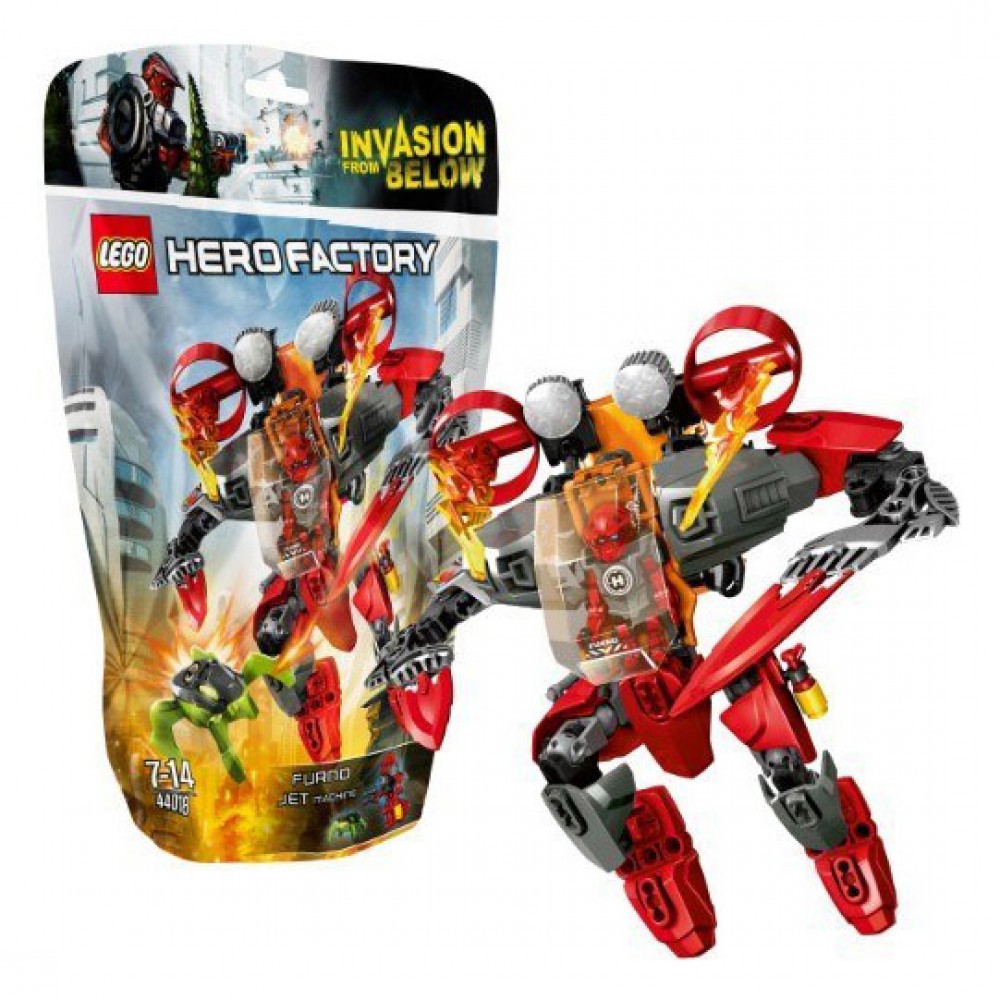 LEGO : HERO FACTORY : 44018 FURNO JET MACHINE หุ่นยนต์สีแดง เจ็ต แมชีน หายาก ของแท้ 100%