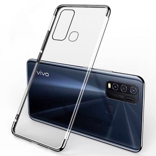 Case Vivo Y30 เคสโทรศัพท์ วีโว่ เคส vivo Y30 เคสนิ่ม TPU เคสใสขอบสี สินค้ามาใหม่ รุ่นใหม่ VIVO Y30 สีดำ สีแดง สีนำเงิน เ