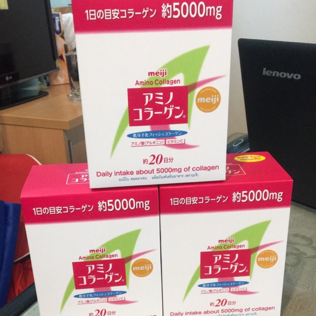 Meiji Amino Collagen 5000mg + vitamin c วันละช้อน เด้ง นุ่ม ไร้ริ้วรอย
