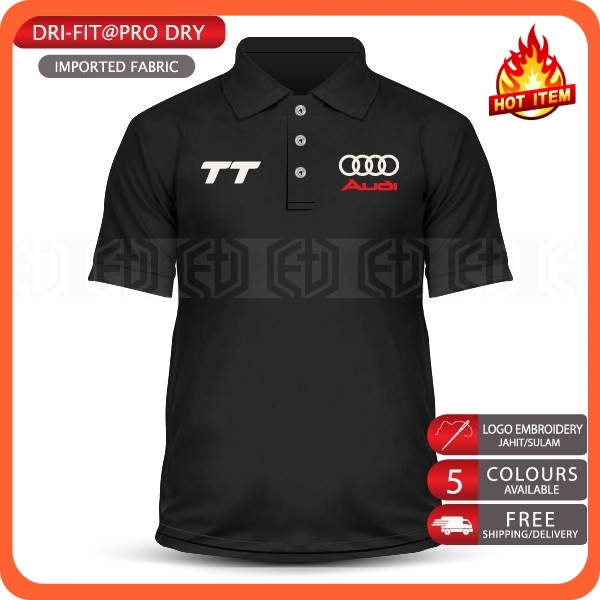 Dry Fit Audi TT S Line RS เสื้อโปโลไมโครไฟเบอร์รถ Racing Motorsport Casual Baju Unisex Pakaian เสื้อ