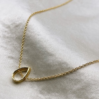 Teardrop Charm, 18K Gold Plated, Sterling Silver Necklace | สร้อยคอ สร้อยคอจี้ เงินแท้ ทองแท้ ชุบทอง 18 กะรัต