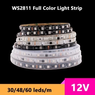 12V WS2811 30Leds/M RGB แอดเดรส 5050 Led Pixel Strip Light Full Color Ribbon เทปยืดหยุ่นสําหรับตกแต่งห้องนอน