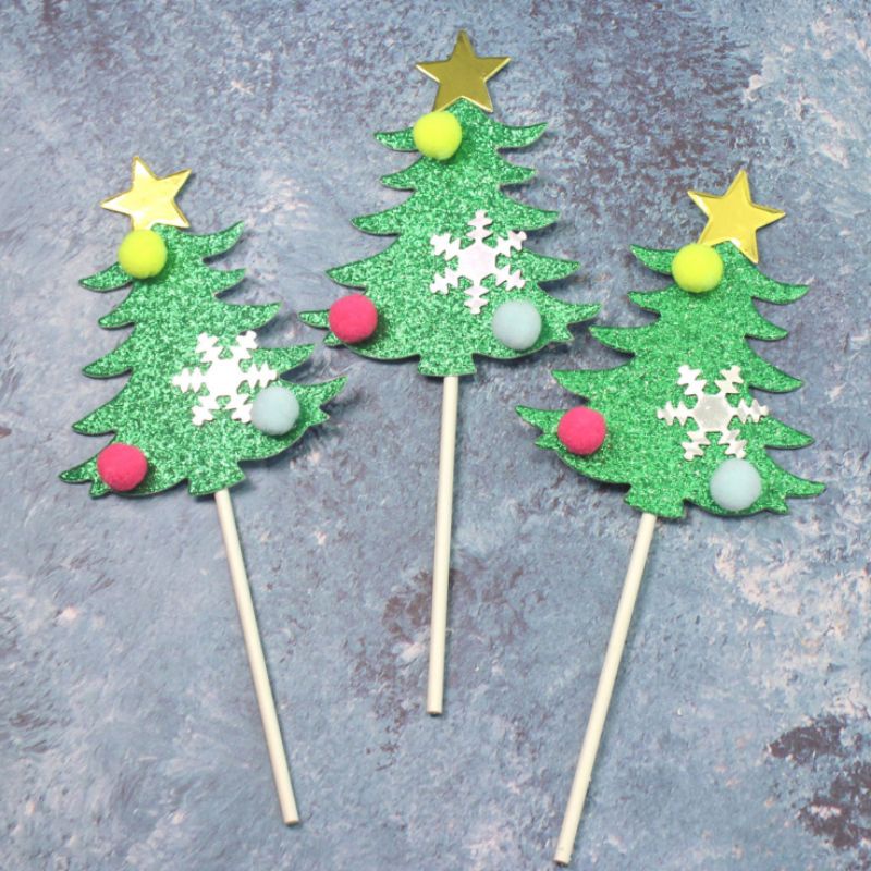 ป้ายปักเค้กคริสต์มาส Merry Christmas 💞สินค้าพร้อมส่งนะคะ💞