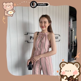 cc🌻DD396 จั้มสูทขายาว ผ้าฝ้าย