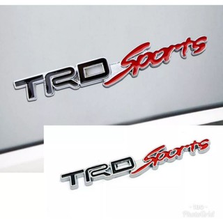 โลโก้เหล็ก trd sport สีดำแดง สำหรับติดรถ