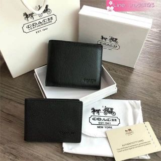 COACH Compact ID Wallet in Sport Calf Leather ของแท้ ราคาถูก