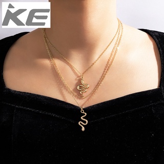 Exaggerated Snake Necklace Snake Pendant Layered Gold Ladies Temperament Gold Necklace Jewelry