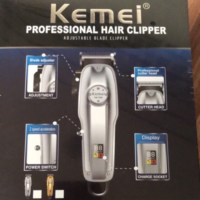 ปัตตาเลี่ยนไฟฟ้าไร้สาย kemei รุ่นKM-1986+pg เงิน