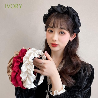 Ivory ที่คาดผมแฟชั่น เรียบง่าย ล้างหน้า ฤดูร้อน ย้อนยุค อารมณ์ ริ้วรอย ที่คาดผม