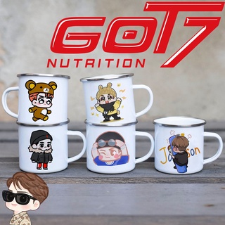 Got 7 Team Wang Jackson Wang แก้วมักเคลือบ พิมพ์ลายการ์ตูนน่ารัก ของขวัญ สําหรับครอบครัว เพื่อน ครอบครัว แฟน 7 คน