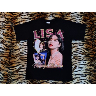 LISA LALISA BLACK PONK K-POP BOOTLEG เสื้อวงเสื้อน้องลิซ่า