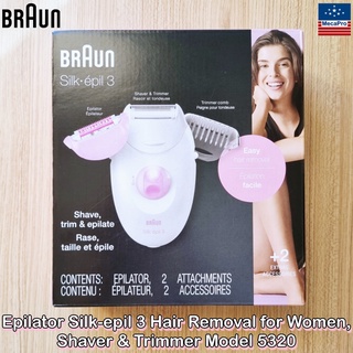 Braun® Epilator Silk-epil 3 Hair Removal for Women, Shaver &amp; Trimmer Model 5320 เครื่องกำจัดขน สำหรับผู้หญิง SE 3-270