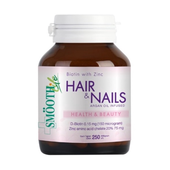 Smooth E Smooth Life Biotin & Zinc สมูทอี สมูท ไลฟ์ ไบโอติน ซิงค์ ช่วยบำรุง เส้นผม หนังศีรษะ ผิว เล็บ ขนาด 90 เม็ด 20572