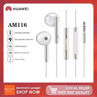 (พร้อมส่ง) Huawei AM116 หูฟังอินเอียร์ พร้อมไมโครโฟน ควบคุมระดับเสียง 3.5 มม. รองรับโทรศัพท์ Android