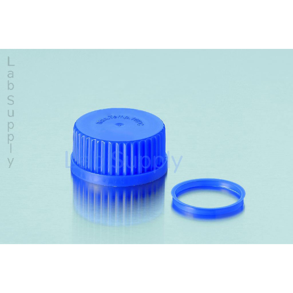 ฝาขวดแล็บสีน้ำเงิน ฝาขวดแล็บสีส้ม ฝาขวดแลปพร้อมโอริง screw cap bottle ฝาสีน้ำเงิน blue screw cap with O ring GL45