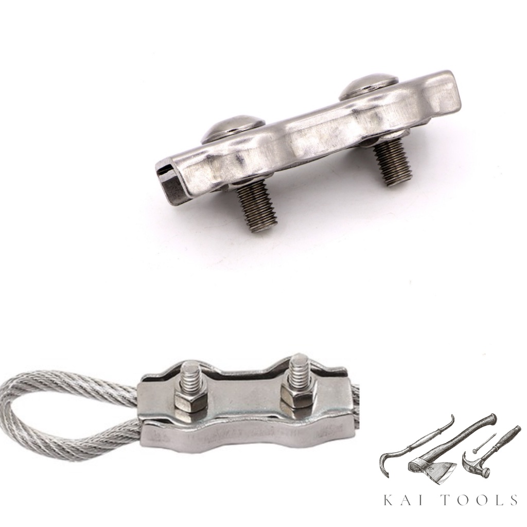 กิ๊บล็อคลวดสลิงคู่ สแตนเลส 304  สแตนเลสเชือกลวดคู่ จับคลิปยึดสายคาลิปเปอร์ ตัวยึดสลิง กิ๊บล็อค กิ๊ปล็อค - รูปที่ 6