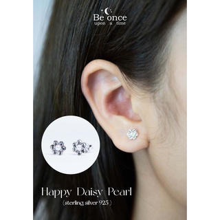 ต่างหูเงินแท้ 925  รุ่น Happy  Daisy  Pearl