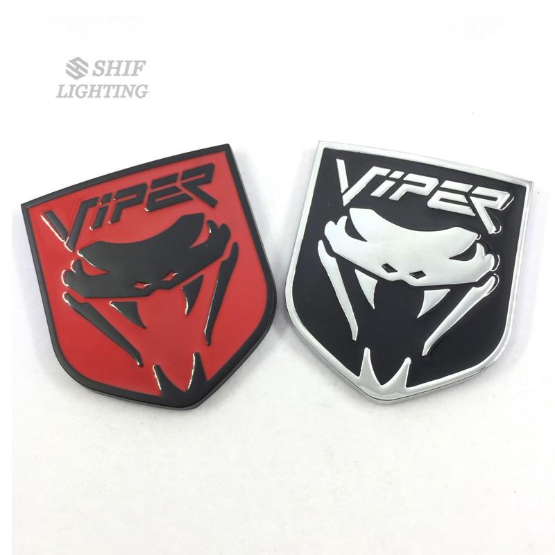 สติกเกอร์ ทำจากโลหะ ลายโลโก้งู VIPER Cobra สําหรับติดตกแต่งรถยนต์ Ford Mustang 1 ชิ้น