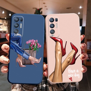 เคสโทรศัพท์มือถือ ขอบสี่เหลี่ยม ลายรองเท้าส้นสูง สําหรับ OPPO Reno6 Z 5G Reno 5 Pro 4 3 Reno2 Z F A95 5G A76 A96 4G