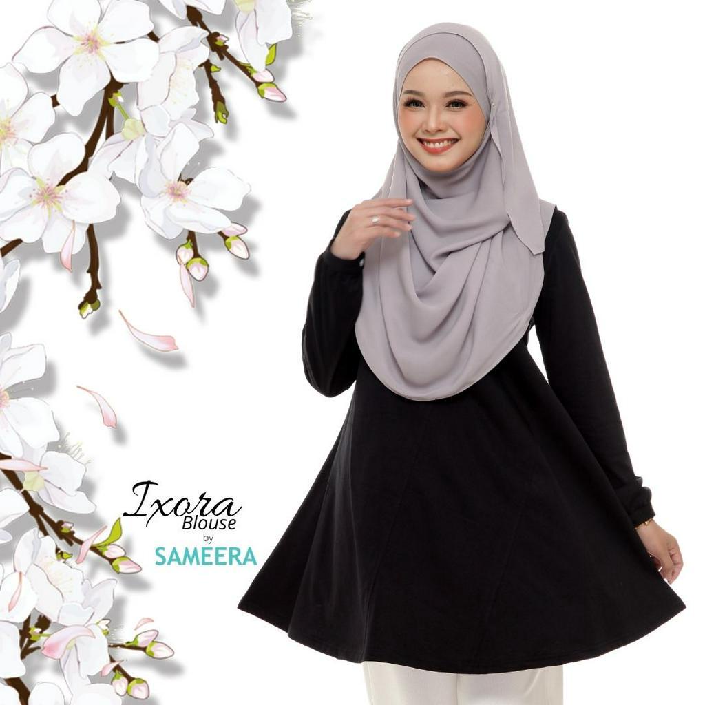 เสื้อเบลาส์ IRONLESS LABUH MUSLIMAH IXORA - สีดํา