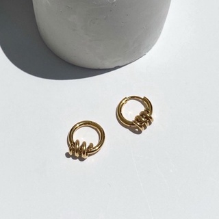 imean.store - Spring hoop earring | ต่างหูแบบห่วงสีทอง ขนาด1ซม.