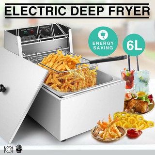 หม้อทอดเพื่อการพาณิชย์ Deep fryer หม้อทอดไฟฟ้า เตาทอดไฟฟ้า 6 ลิตร เตาทอด หม้อทอด เตาเดี่ยว