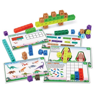 L4K : Learning Resources : Mathlink Cubes Kindergarten Math Activity Set Dino Time : ลูกบาศก์ ไดโน : 5-10 ปี : พร้อมส่ง!