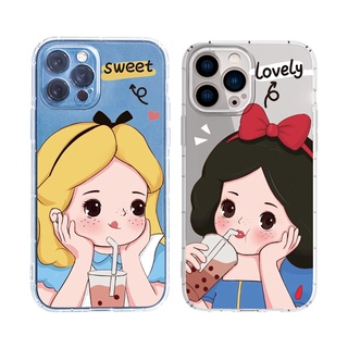 เคสโทรศัพท์มือถือ TPU ใส ลายชานมไข่มุก สําหรับ iPhone 11 Pro max 12 13 mini 8Plus Xr Xs iPhone 7 8 plus Xs max