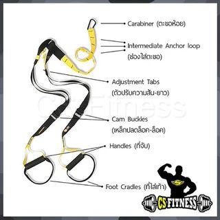 TRX รุ่น Basic สายปรับสั้น-ยาวได้ พร้อมสายคล้อง 2 แบบ