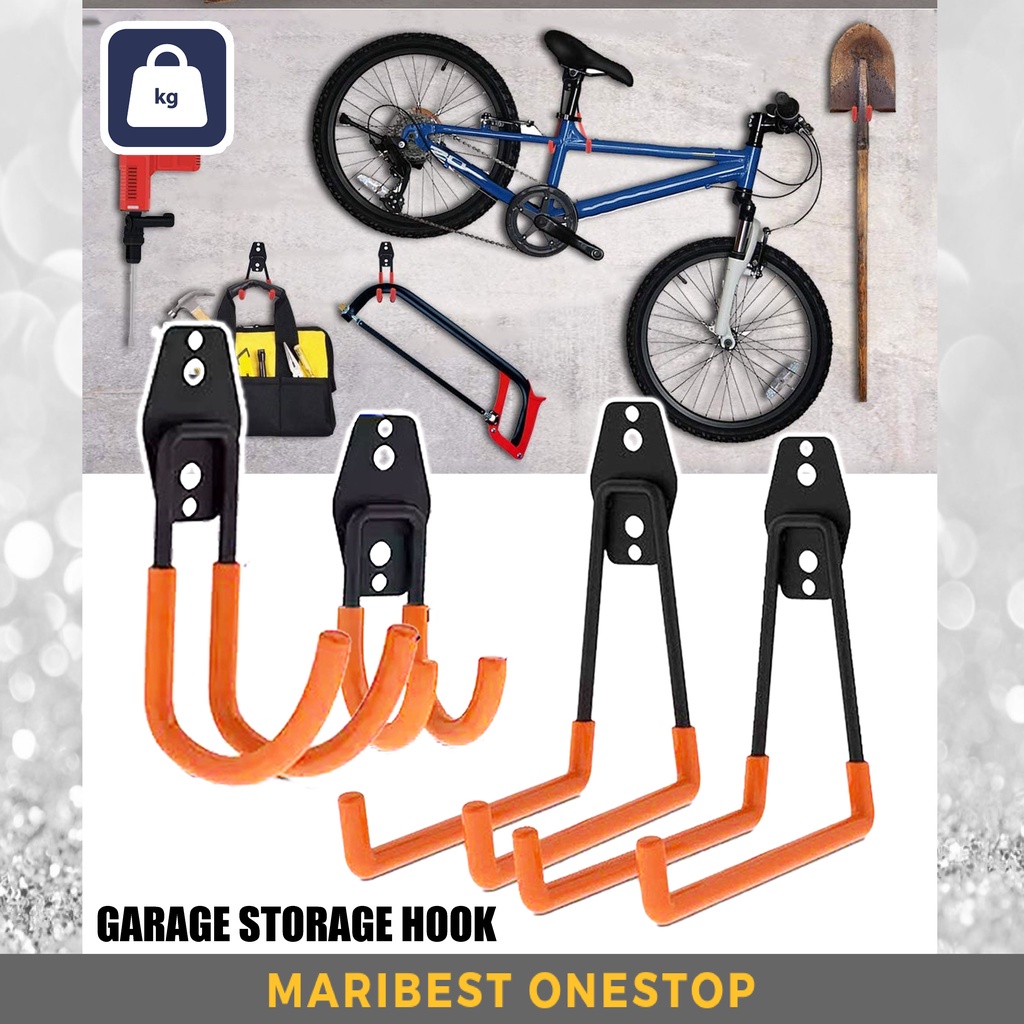 GARAGE STAGE HOOK ตะขอติดผนังราวแขวนตะขอจักรยานโรงรถที่แขวนจักรยานติดผนัง J Hook L Hook
