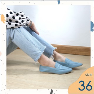 ไซส์ 36 Moca Blue รองเท้าส้นแบน